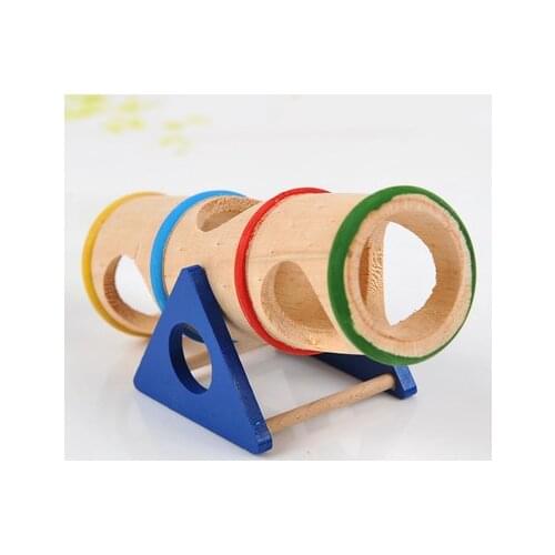 Hamster Toys Natural Pine Wood Toys Warped Barrels Wooden Pipes Pet Supplies Decoration Accessories