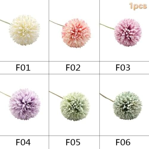 1Pcs Artificial Flower Bouquet Silk Dandelion Flower Ball Fake Flowers DIY Home Widding Decoration Valentines Day Gifts