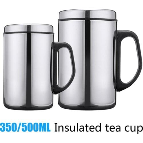 Stainless Steel Insulated Vacuum Flask Travel Coffee Tea Water Cup Mug Thermal Drinking Flask 350/500ml Portable