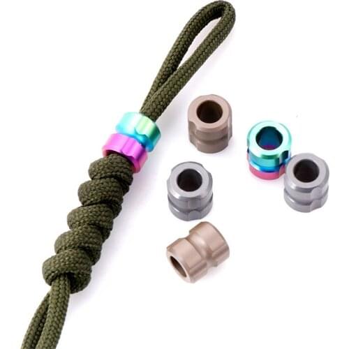 EDC Titanium Alloy Knife Beads Outdoor Camping Pocket Tool Pure Titanium Umbrella Rope Buckle Beads Folding Knife Beads