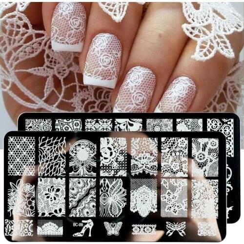 Lace Flowers Nail Stamping Plates Mandala Geometric Nail Art Stamp Templates Polish Printing Stencils Manicure Tools Nail Decor