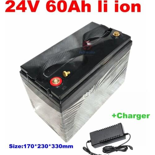 24V 60AH lithium ion battery BMS 7s li ion bateria 18650 for golf cart Fishing vessels light RV Medical equipment + 5A Charger