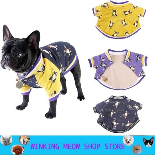 Pets Dog Winter Sweater Bulldog Keep Warm Puppy Comfortable Button Teddy Dog Cotton Large And Small XS-XXL Clothing Products