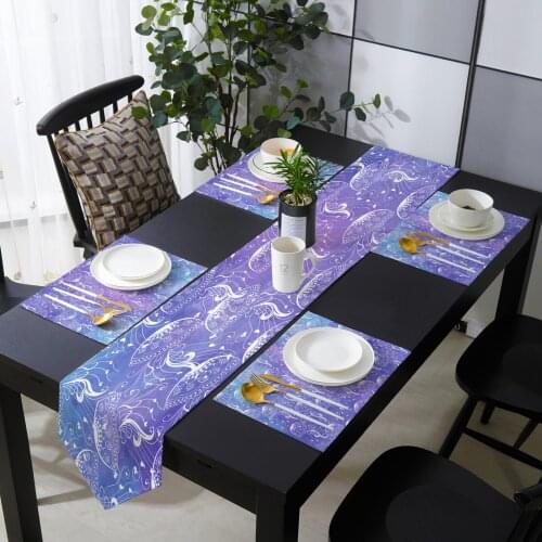 Jellyfish Table Runner Table Mats Cover For Home Wedding Banquet Festival Party Catering Hotel Table Decoration