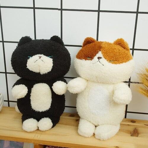 30cm Cartoon Plush Cat Toys Kawaii Black & White Cat Pillow Stuffed Soft Lovely Dolls for Children Girls Birthday Decor Gift