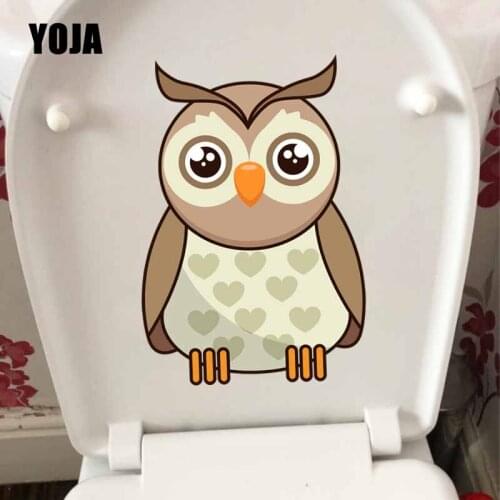 YOJA 15.6X22.9CM Cartoon Owl Toilet Seat Decal Bedroom Home Decor Art Mural Wall Sticker T5-0558