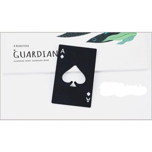 Black Stainless Steel Ace of Spades Card Novelty Beer Bottle Opener Poker Wallet Bar Tools