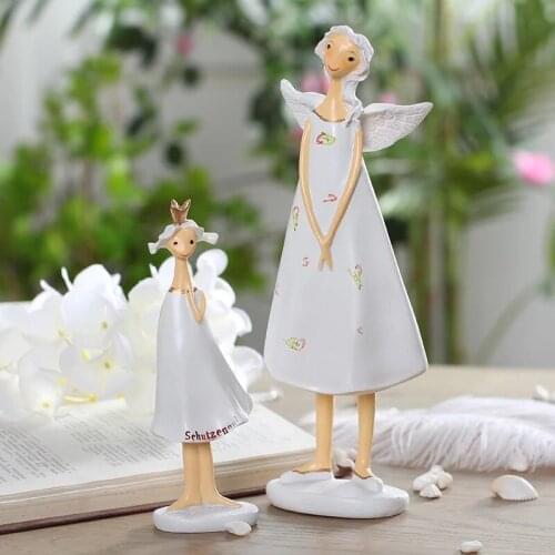 Lovely Mother and Daughter Angel Garden Resin Decoration Creative Gifts Home Decoration TV cabinet Wine Cabinet Decoration