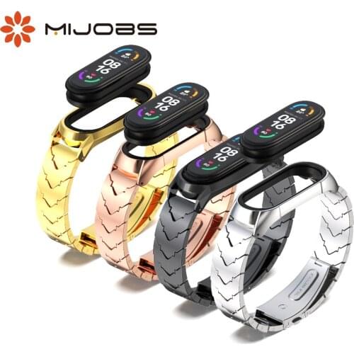 Mi band 5 6 Strap Metal Stainless Steel For Xiaomi Mi Band 4 Wrist Bracelet Miband 3 Wristband smart band Pulsera for Miband 5