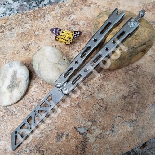 Theone BM87 Butterfly Trainer Knife D2 Blade Titanium Handle Jilt Knife Camping Hunting Hiking Edc Tool Pocket Bushing System