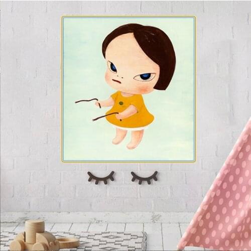 Yoshitomo Nara《looking for a Treasure》Canvas Art Oil painting Artwork Poster Picture Modern Wall decor Home Decoration