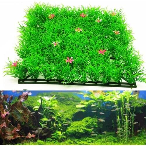 Green Artificial Water Plant Aquarium Fish Tank Realistic Grass Lawn Ornament