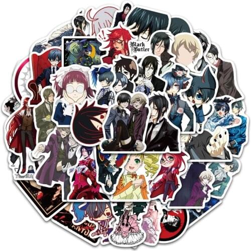 10/30/50PCS New Cartoon Black Butler Anime Character Graffiti Decoration Suitcase Guitar Waterproof Sticker Wholesale