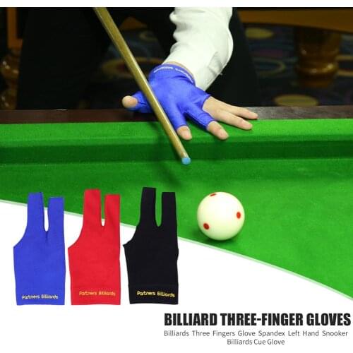 3Color Billiards Three Fingers Glove Spandex Left Hand Snooker Billiard Cue Glove Free Size Fitness Sports Accessories Equipment