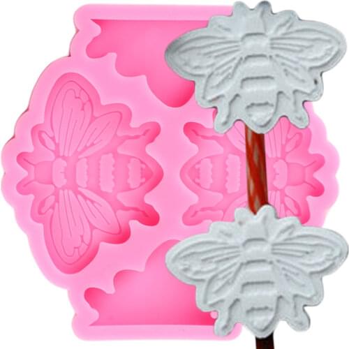 3D Bee Straw Topper Silicone Molds DIY Craft Keychain Epoxy Resin Mould Necklace Jewelry Mold Candy Fondant Chocolate Moulds