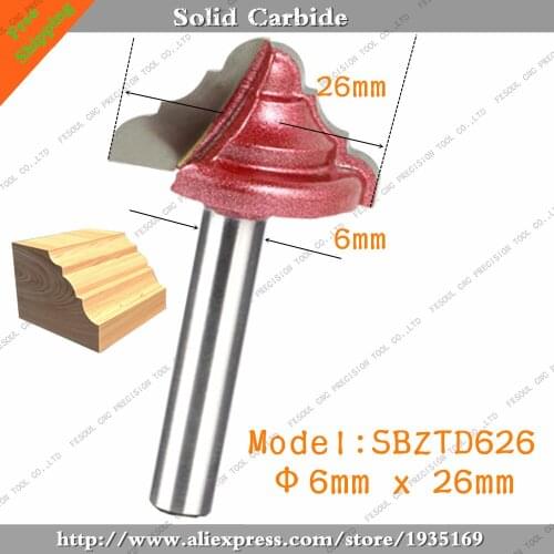 6mm*26mm,5pcs,Free shipping CNC Engraving 3D Woodworking Milling Cutter,Tungsten Solid carbide End Mill,Wood Tools,Router Bit