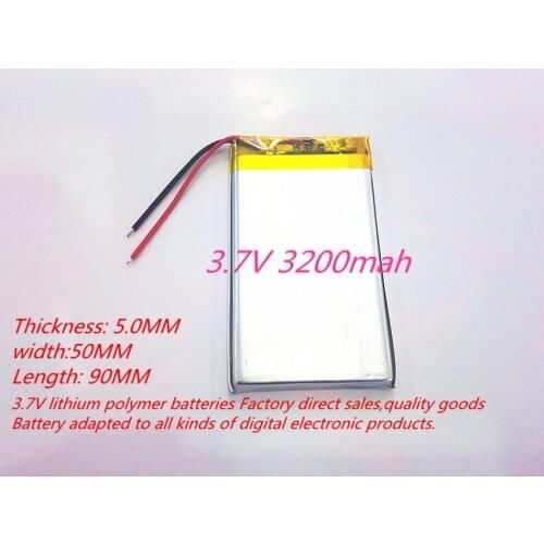 Tablet battery Size 505090 3.7V 3200mah Lithium polymer Battery With Protection Board For MP3 MP4 GPS Digital Products
