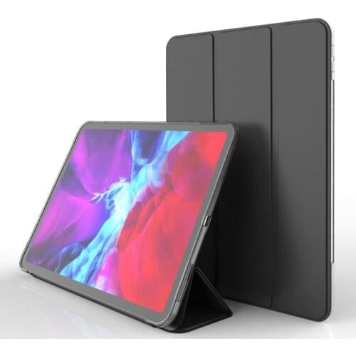 Case for IPad Pro 12 9 2020 4th PU Leather Smart Cover Case for IPad Pro 11 2020 2nd TPU Silicone Transparent Back Tablet Case