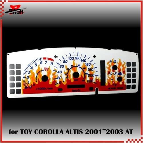 DASH EL Glow Gauge for COROLLA ALTIS 2001 2003 Automatic transmission Analog dimmer Sound Activated Flame design
