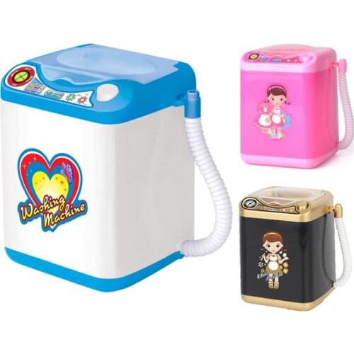 Children Housekeeping Toys Hot Mini Electric Washing Machine Cosmetic Cosmetic Brush Powder Puff Washer Housekeeping Toys Kid