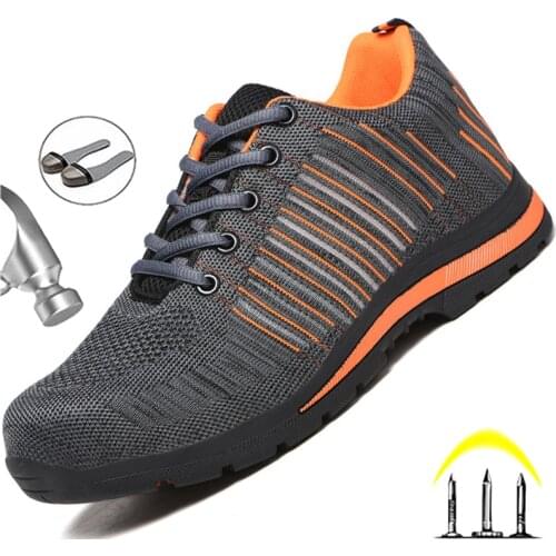 Mens Steel Toe Safety Shoes Work Shoes For Men Lightweight Breathable Work Sneakers Indestructible Industrial Shoes Footwear