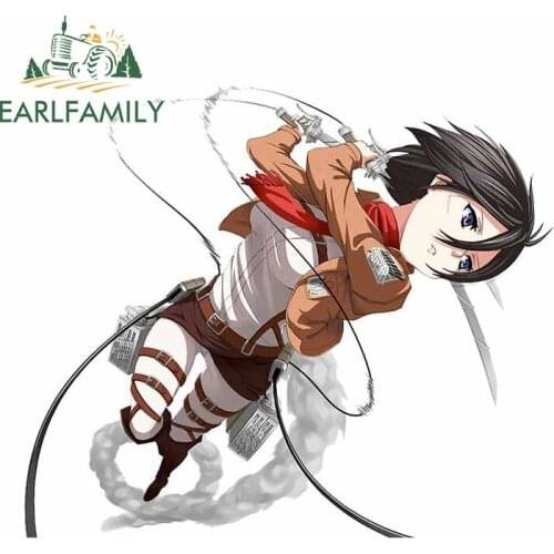 EARLFAMILY 13cm x 11.3cm For Attack on Titan Car Motorcycle Stickers Vinyl Car Wrap Decal Sunscreen Scratch-proof Decoration
