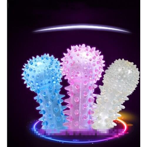 Crystal Finger Masturbation Crystal Impotence G Spot Massage Finger Sleeve Gloves Erection Thorn Dot Sex Tool for Women Gift