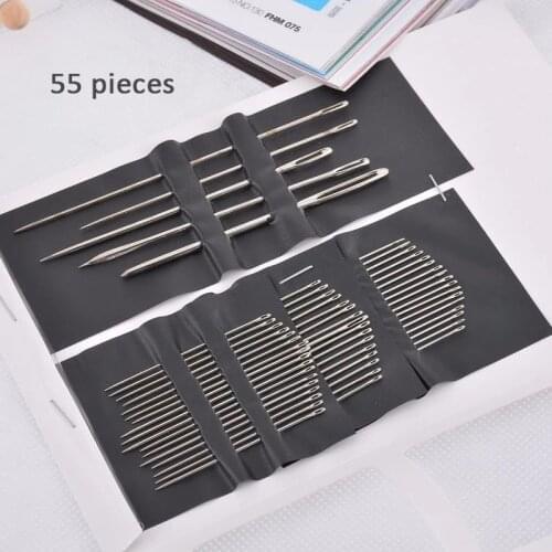 55Pcs/Set Stainless Steel Sewing Needles Set Hand Stitches Tools Household Different Sizes Sewing Accessories DIY Crafts Supply