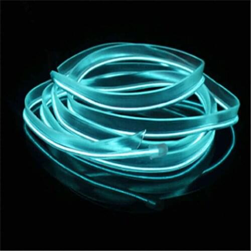 Interior flexible neon ambience lamp EL luminous steel wire rope with cigarette lighter Christmas wedding car decoration 2M