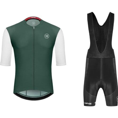 Kapvoe Team Cycling Jersey Set Breathable Fabric Summer Cycling Suit Men Clothing Riding Shirts MTB Bike Bib Shorts Bicycle
