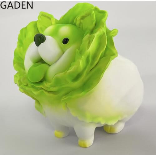 Creative Cabbage Dogs Decoration Model Cute Animal Statue Sculpture Resin Crafts Desktop Decoration Send Friends Exquisite Gifts