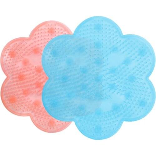 Round Silicone Bath Massage Cushion Brush for Lazy Wash Feet Clean Dead Skin Bathroom Artifact Back Cushion Shower Foot