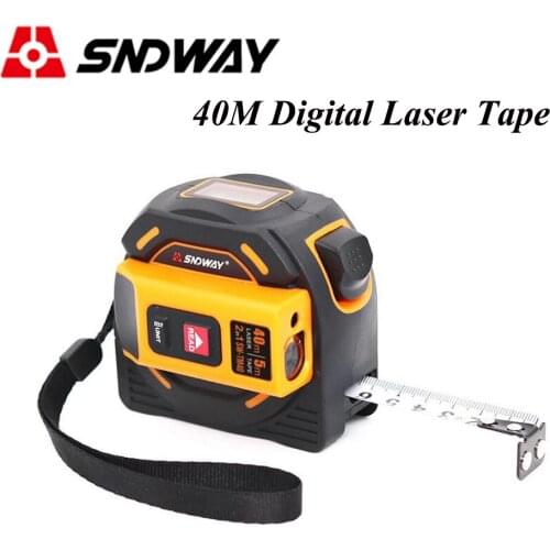 SNDWAY 40M 60M Laser Distance Meter Laser Tape Measure Range Finder Digital Retractable 5m Laser Rangefinder Ruler Survey Tool