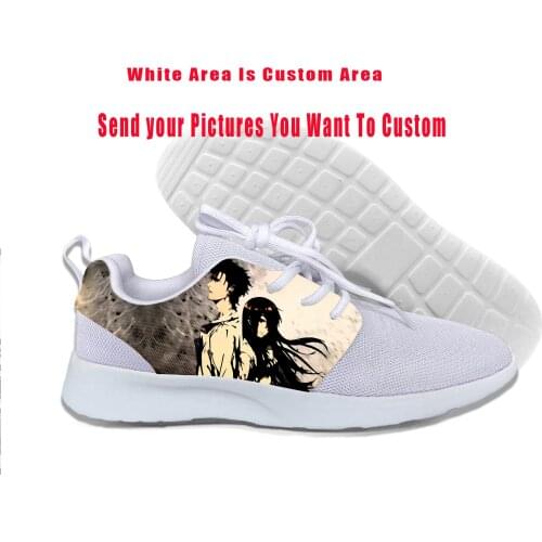 Summer New Fashion Men Women Shoes 3D Print Anime Steins Gate Lightweight-Breathable Custom DIY High-Top Sneakers