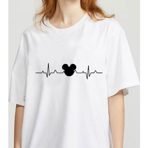 Hot selling Heartbeat Women tshirt Casual Funny t shirt Lady Young Girl Top Tee Higher Quality selling women t-shirt