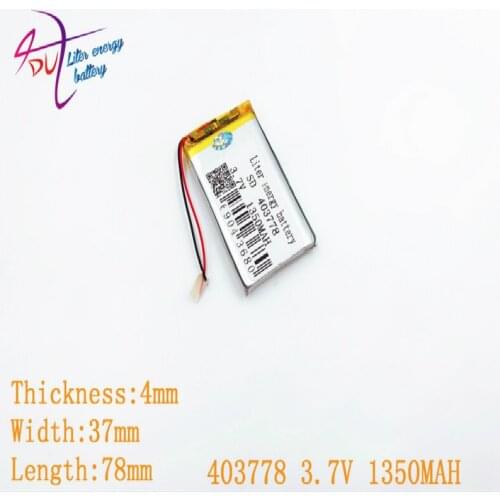 Polymer battery 1350MAH 3.7V 403778 smart home MP3 speakers Li-ion for dvr,GPS,mp3,mp4,cell phone,speaker