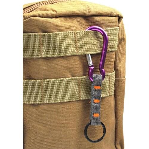 Multifunctional Outdoor Tactical Keychain Ring Camping Carabiner Military Rope Bottle Opener Tools Camping Glove Hanging Buckle