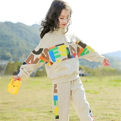 Fashion Girls Clothes Set Teen Girls Tracksuit Spring 2020 Autumn Long Sleeve 2pcs Children Suits Little Girl Sets 12 15years