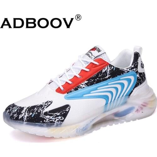 ADBOOV Mens Sewn Patchwork Sneakers Popcorn Sole Plus Large Size New Design Cheap Fashion Sport Shoes For Man Spring Autumn