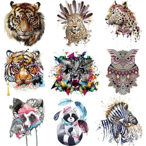 Lion Animals Patches Thermal Stickers On Clothes DIY Iron On Patches For Clothing Heat Transfer Animals T-Shirt Stickers