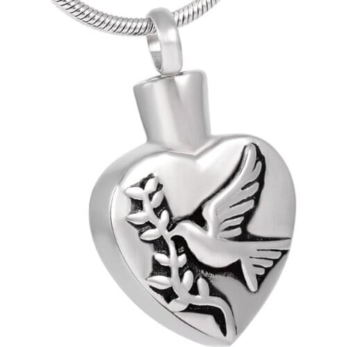 Wholesale Stainless Steel Peace Love Heart Memorial Ash Keepsake Cremation Jewelry Pendant Necklace Women Man