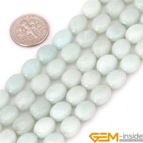Oval Amazonite Beads Natural Stone Beads DIY Loose Beads For Bracelet Making For Jewelry Making Strand 15" Wholesale