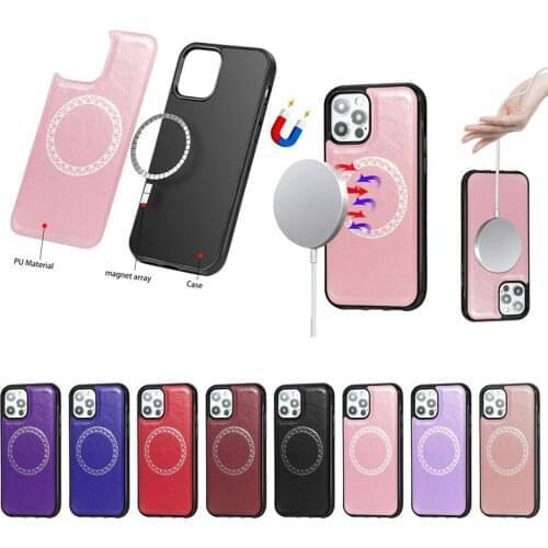 The Couple Fashion Solid Color Wireless Magnetic Anti-Fall Mobile Phone Case for iPhone 12 Pro MAX Protective Phone Case