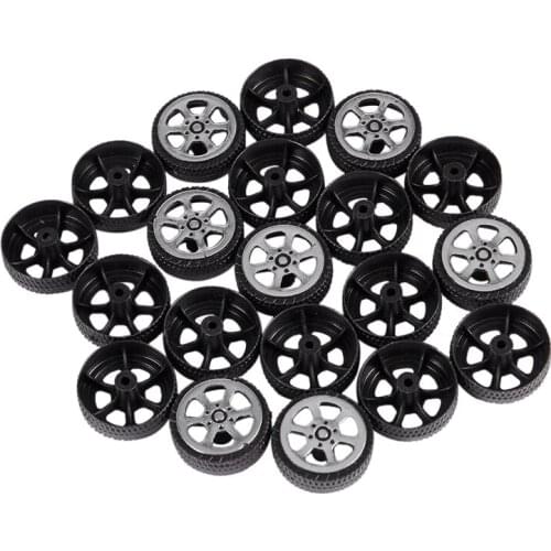 Plastic Roll 2mm Dia Shaft Car Truck Model Toys Wheel 20mmx6mm 20Pcs