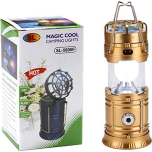 Portable Lantern Solar Camping Light Mini Fan Outdoor Multifunctional Rechargeable Camping Lamp Flashlight Solar Lamp Lumilary