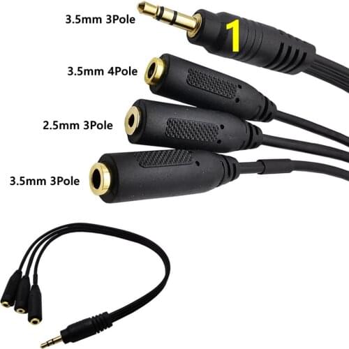 Gold-plated 3.5mm Stereo Plug Male to 3 1/8" 3.5mm Stereo Jack Female 1 Input 3 Output Stereo Audio Splitter Cable 0.3m