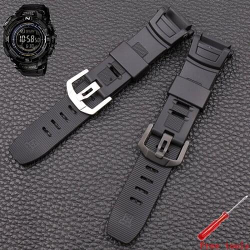 Watch Accessories Silicone Watch strap for Casio PRG-130Y/PRW-1500YJ Mens Outdoor Sport Waterproof Strap