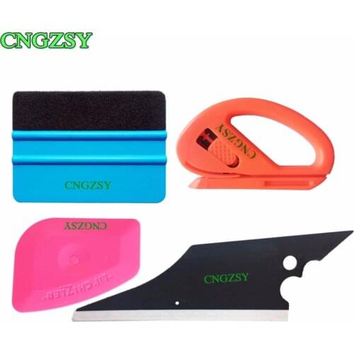 CNGZSY Blue Plastic Soft Felt Edge Squeegee Mini Pink Scraper Gun Shape Rubber Squeegee Cutter Window Glass Decal Applicator K71