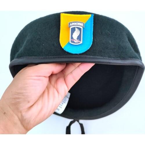 Tomwang2012 US Army 8th Special Forces Group Wool Green Beret 173RD AIRBORNE METAL SHOULDER INSIGNIA Military Hat 1963~1972