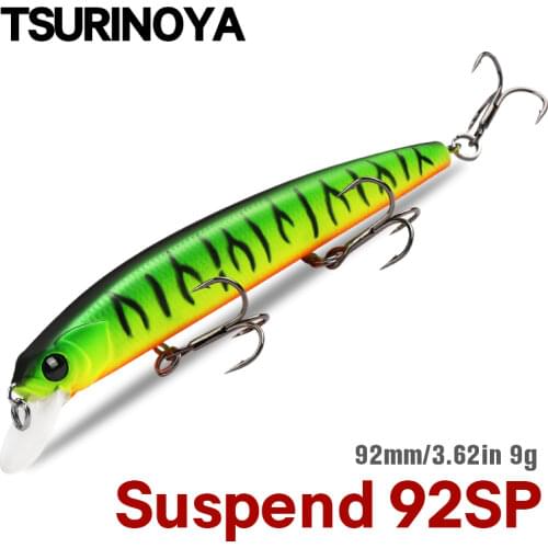 TSURINOYA DW78 Suspending Minnow 9.2cm 9g Long Casting Fishing Lure Artificial Swimbait Saltwater Hard Bait Pesca Peche Wobblers